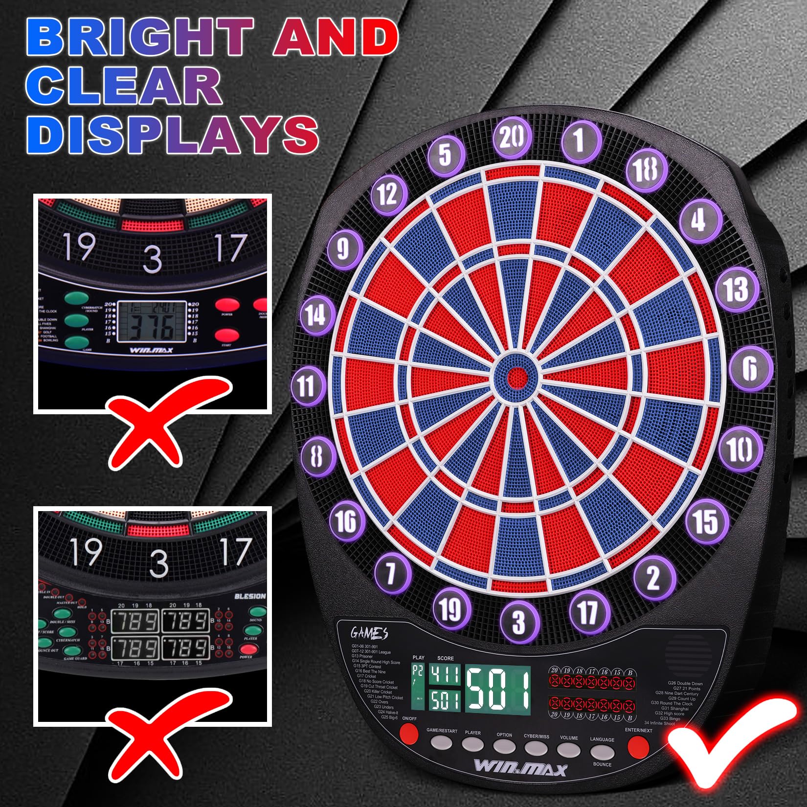 WIN.MAX Diana electrónica profesional 34 juegos con 354 variantes