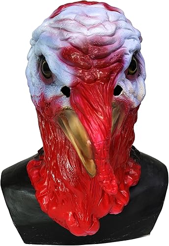 HENGYUTOYMASK Máscara de látex de pavo de animal de cabeza completa, disfraz de pollo, disfraz de Acción de Gracias, Navidad, fiesta, carnaval,