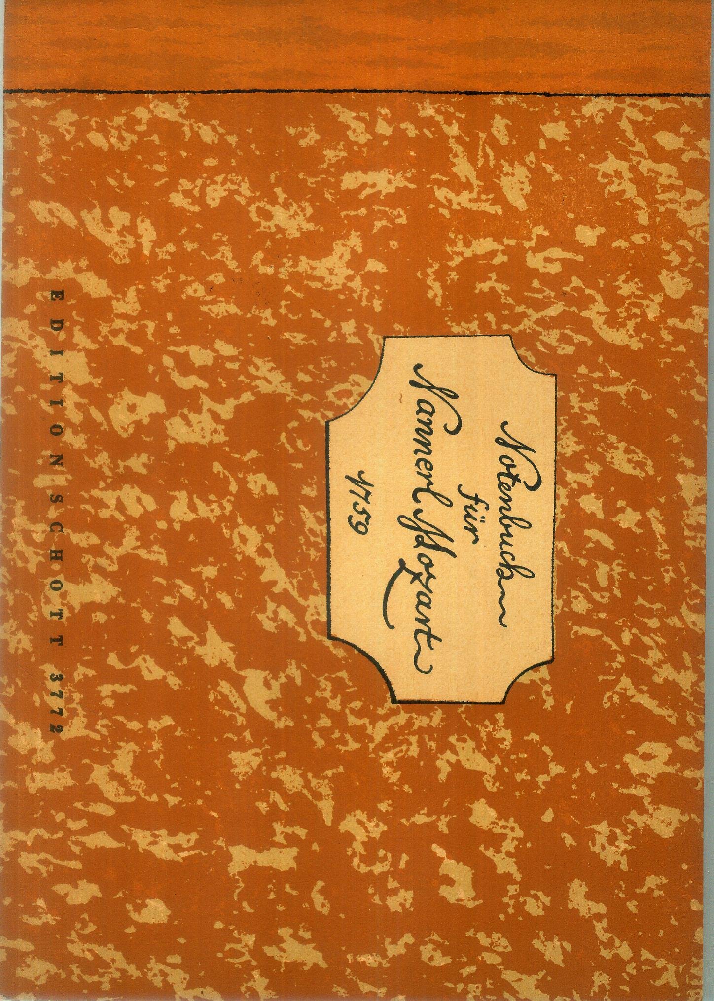 Cahier de musique pour Nannerl: piano.