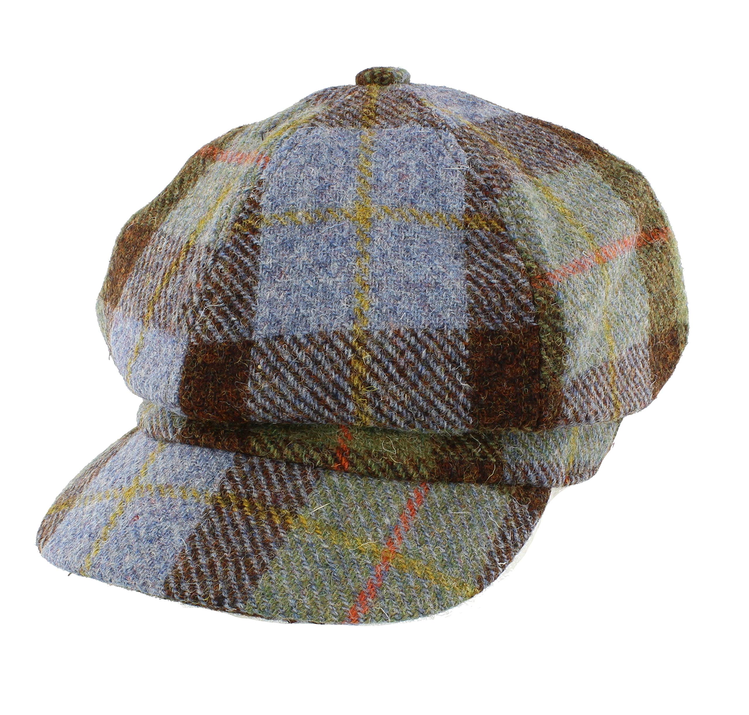 Glen Appin Ladies Harris Tweed Bakerboy Cap (Colour 15 Gunn Tartan)
