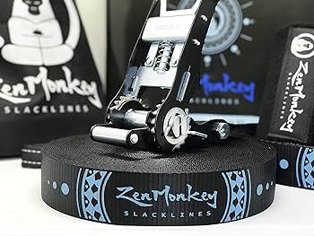 ZenMonkey Slackline Kit With Overhead Training Line, Arm Trainer, Tree Protector