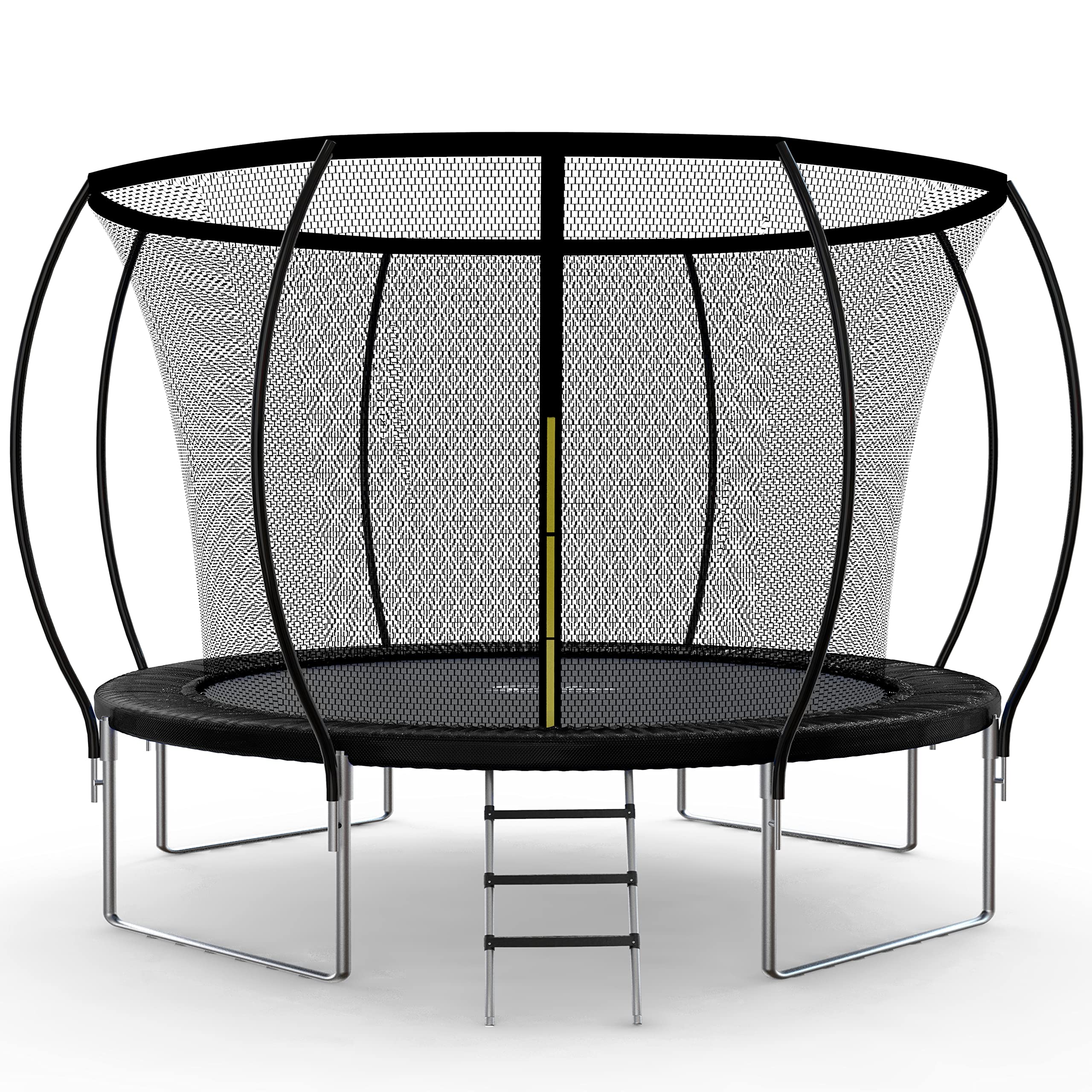 Simple Deluxe Trampoline for Kids with Safety Enclosure Net 14FT Wind Stakes Simple Deluxe 400LBS Weight Capacity Outdoor Backyards Trampolines with Non-Slip Ladder for Children Adults Family, Black