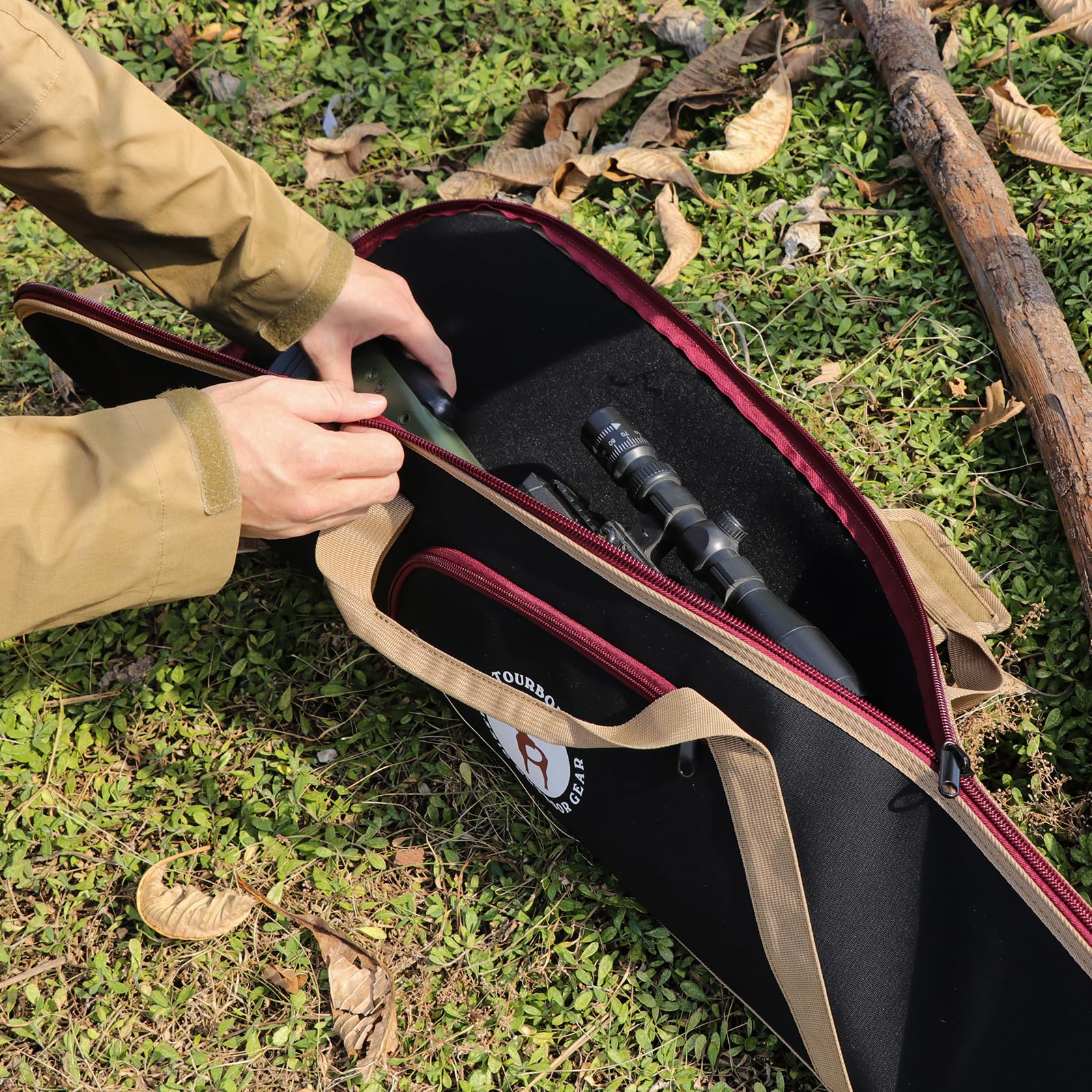 TOURBON Weiche Gewehrtasche, gepolsterte Luftgewehrtasche, 42" Nylon, Jagd- und Schießsport-Transporttasche