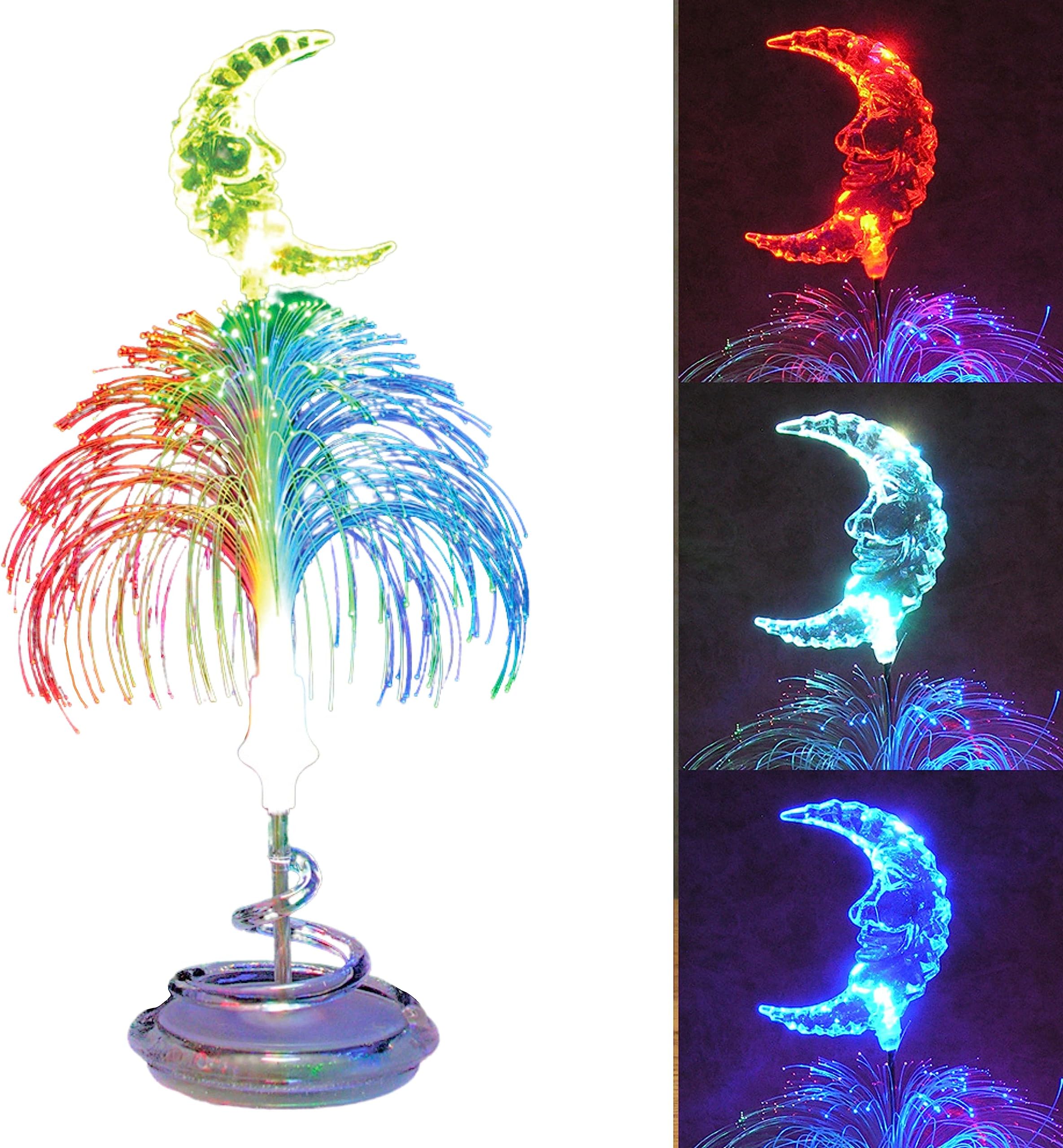 BANBERRY DESIGNS LED Lighted Moon Lamp - Fiber Optic Lamp - Color ...