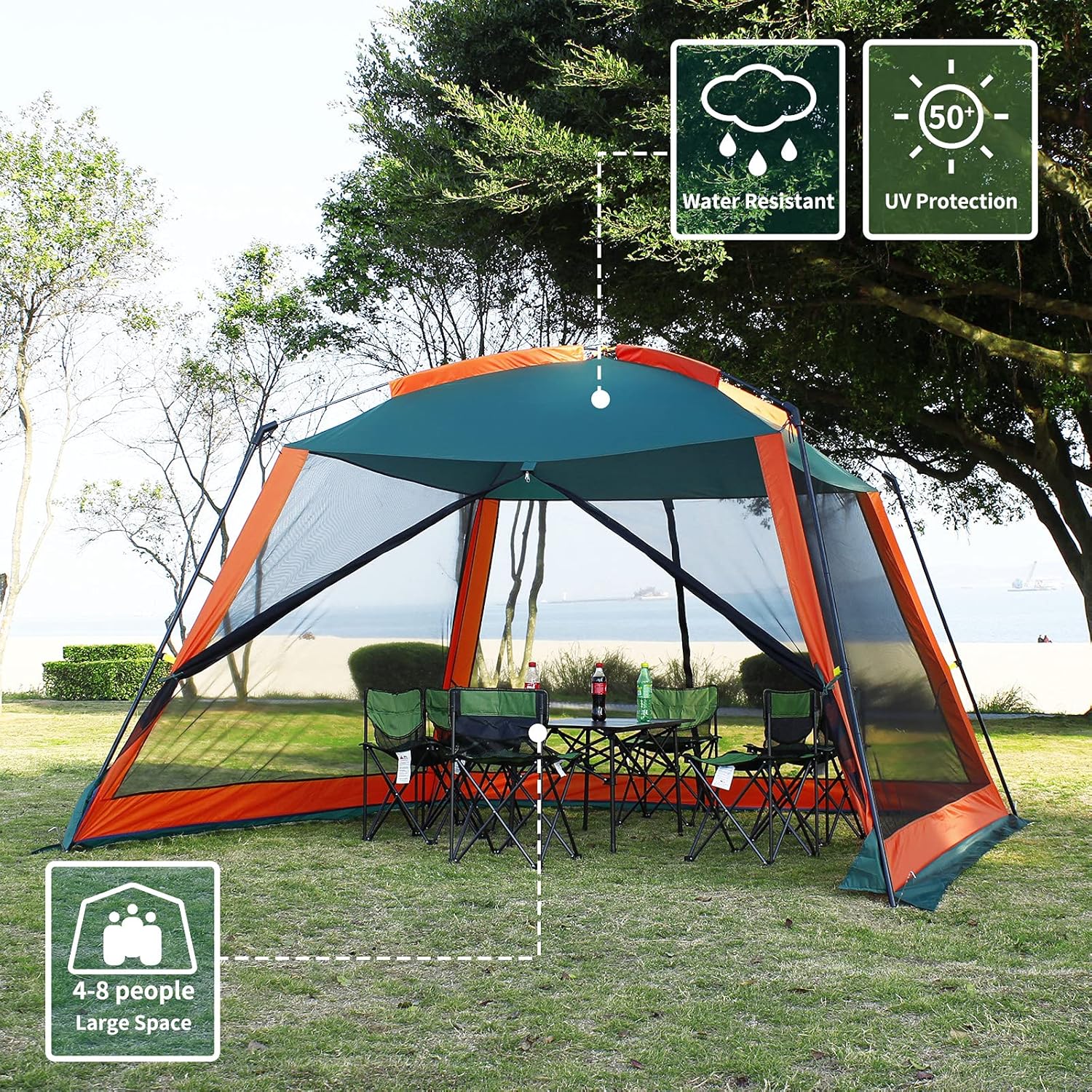 DALTACK Screen House for Outdoors 10Ft x 10Ft Mesh Screen Room Canopy Sun Shelter UPF 50+ Sun Shelter with Carry Bag : Sports & Outdoors