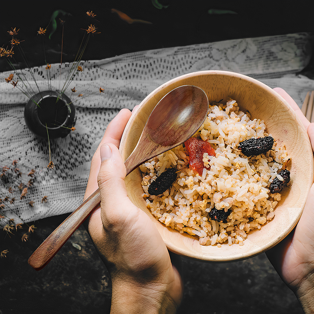Set Di 5 Cucchiai Di Legno Giapponesi - Cucchiai Da Zuppa In Legno Naturale - Foto 4
