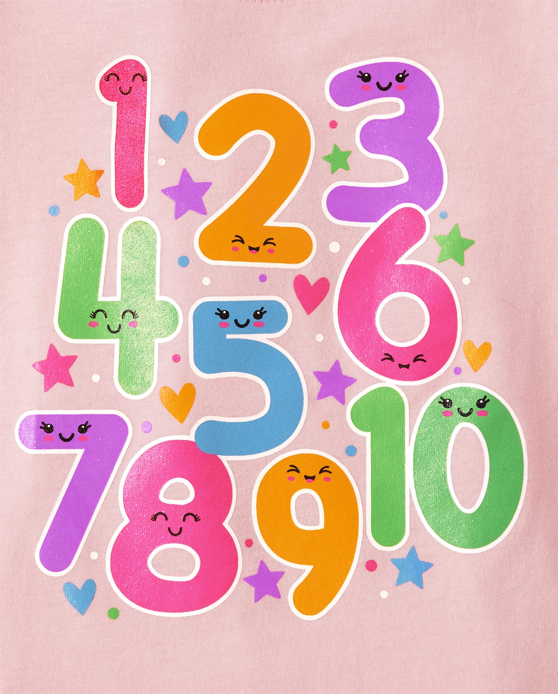 The Children's Place and Toddler School Days Short Sleeve Graphic T-Shirts, multipacks T-shirt, laphabet/numbers/Rainbow 3-pak, 4T (3 sztuki) niemowlęta dziewczynki, Alaphabet/Liczby/Rainbow