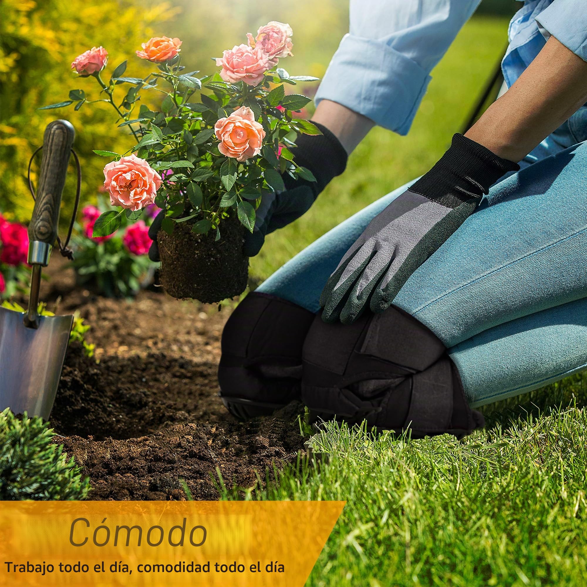 Vortix Rodilleras trabajo, Rodilleras de Trabajo Profesionales de confort Extendido, Rodilleras para Trabajo, Jardinería, Alicatadores, Trabajadores de la Construcción, Techadores, Taller