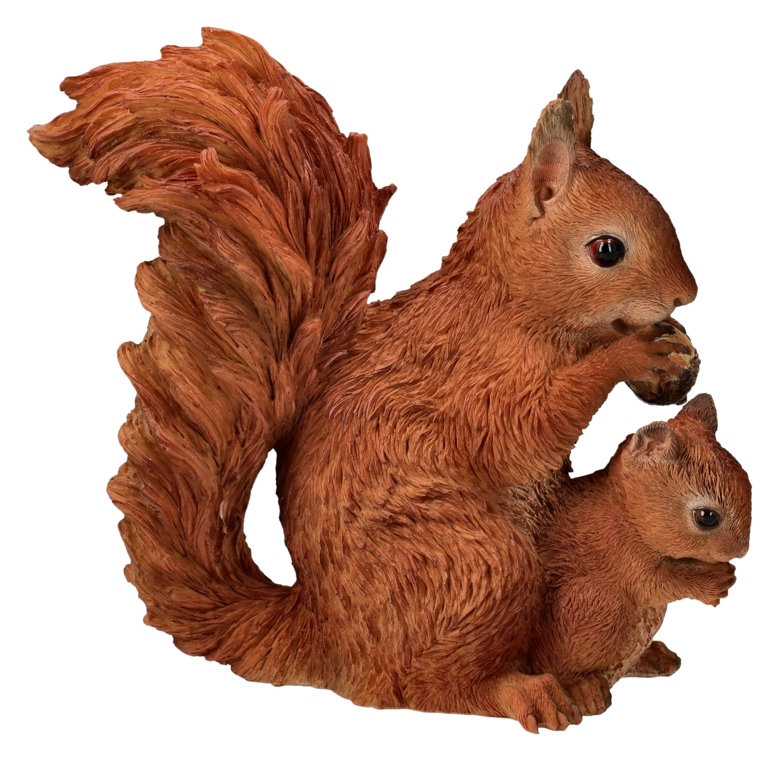 Figuren Shop GmbH Gartenfigur Eichhörnchen mit Kind – liebevolle Tierfigur von HotAnt, naturgetreue Deko 20 cm