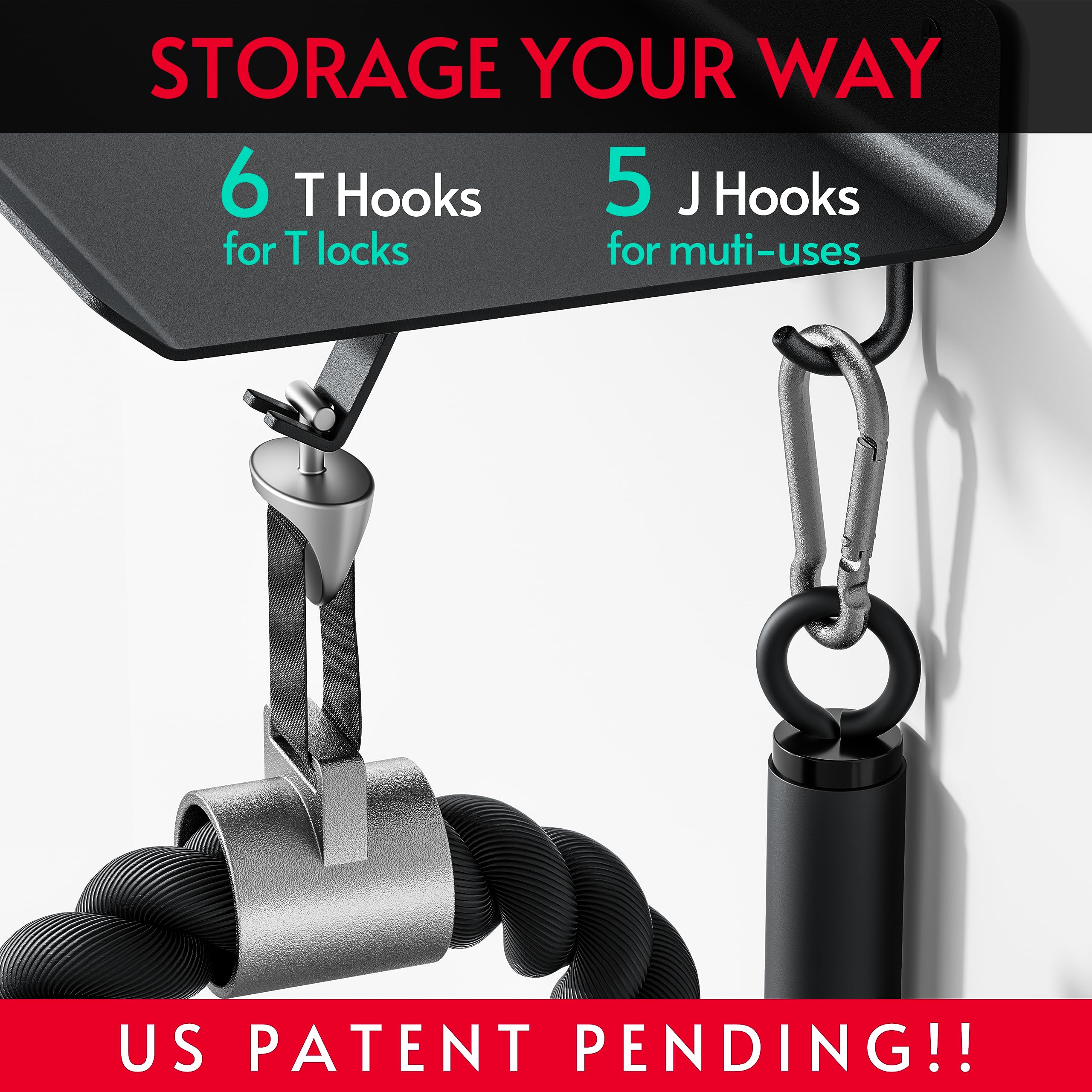 Crostice Floating Shelf Compatible with Tonal Accessories, Shelf for Home Gym Storage, Gym Rack Wall Mount Organizer, Workout Metal Shelf Holder, T Lock Adapters Hanger, Patent Pending!!!