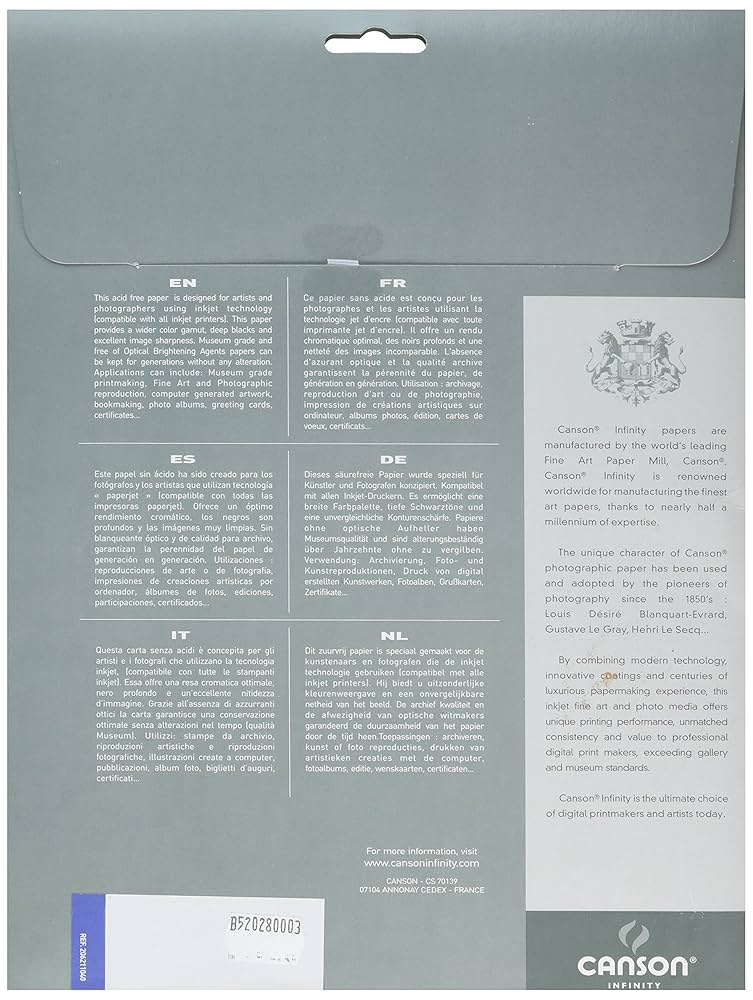 Canson infinity FINE ART PAPER 3種類 Amazon.com: Canson Infinity Edition Etching Rag Fine Art