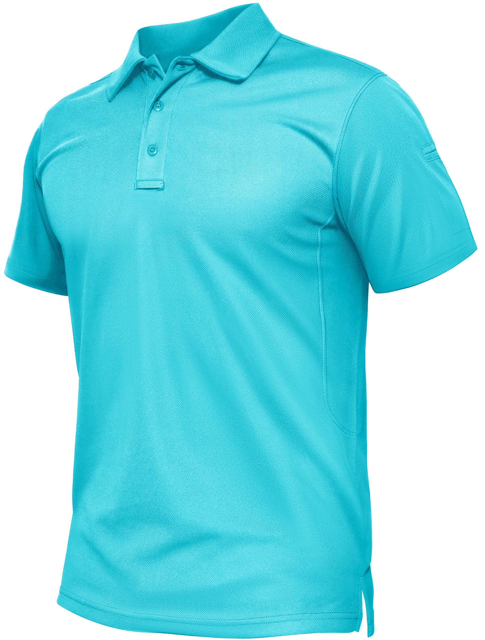 TACVASEN Mens Polo Shirts Short Sleeve Quick Dry Collared Shirt Performance Pique Polos for Athletic Tactical Golf Work