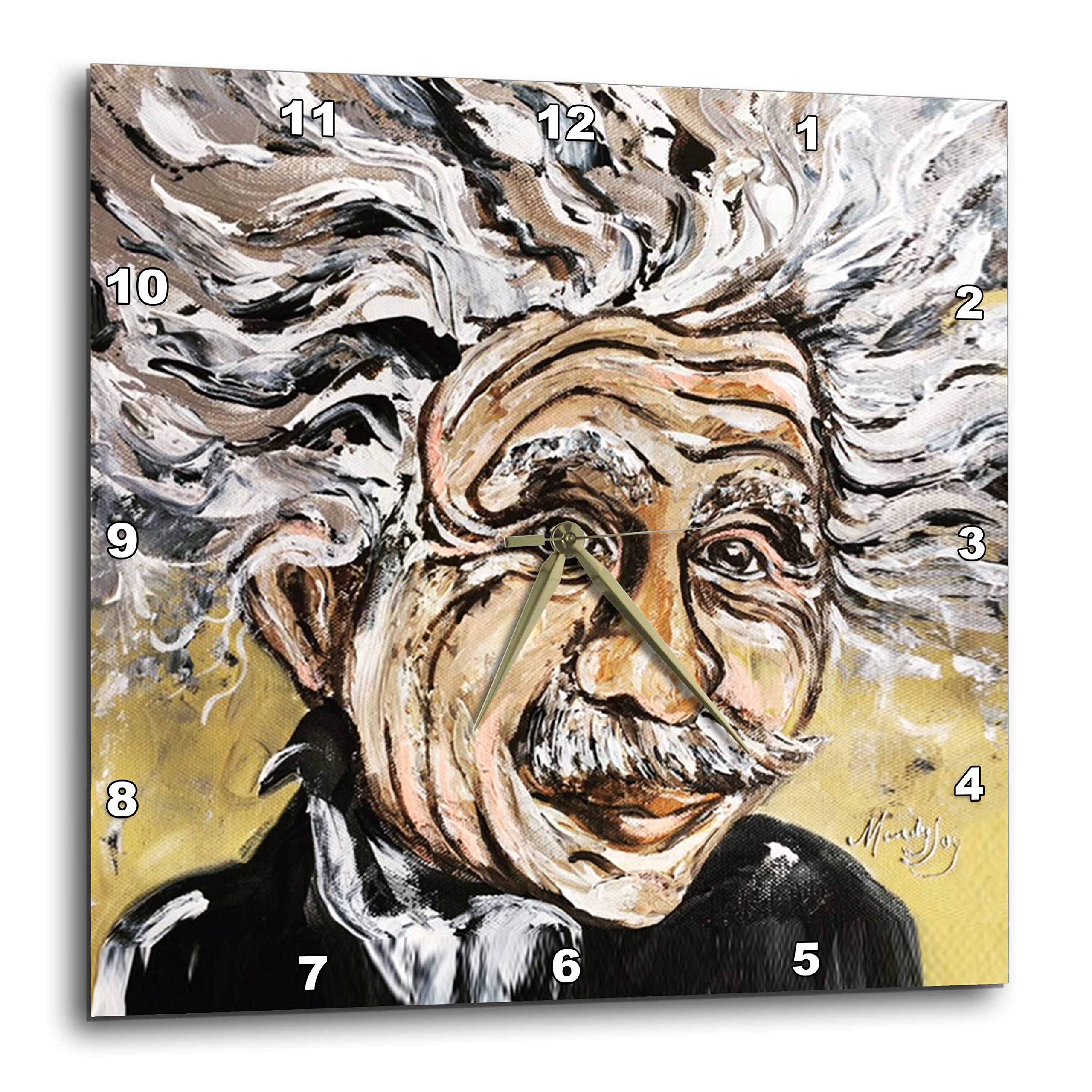Horloge murale moderne Albert Einstein grand format carré 38 cm