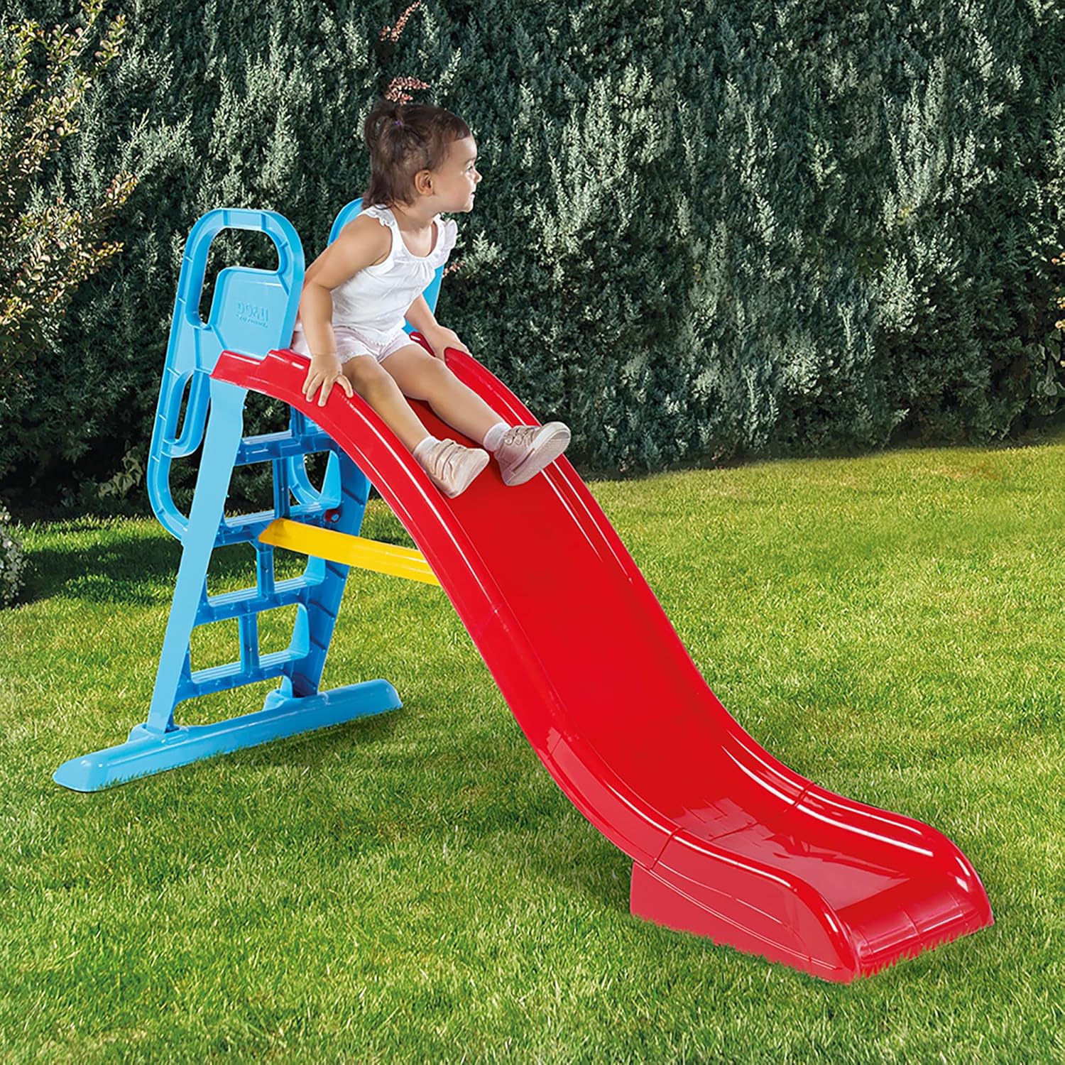 DOLU Big Splash Slide for Indoor or Outdoor Use with Water Connection Feature, Sturdy Ladder and Gripping Handrails for Safety, Red