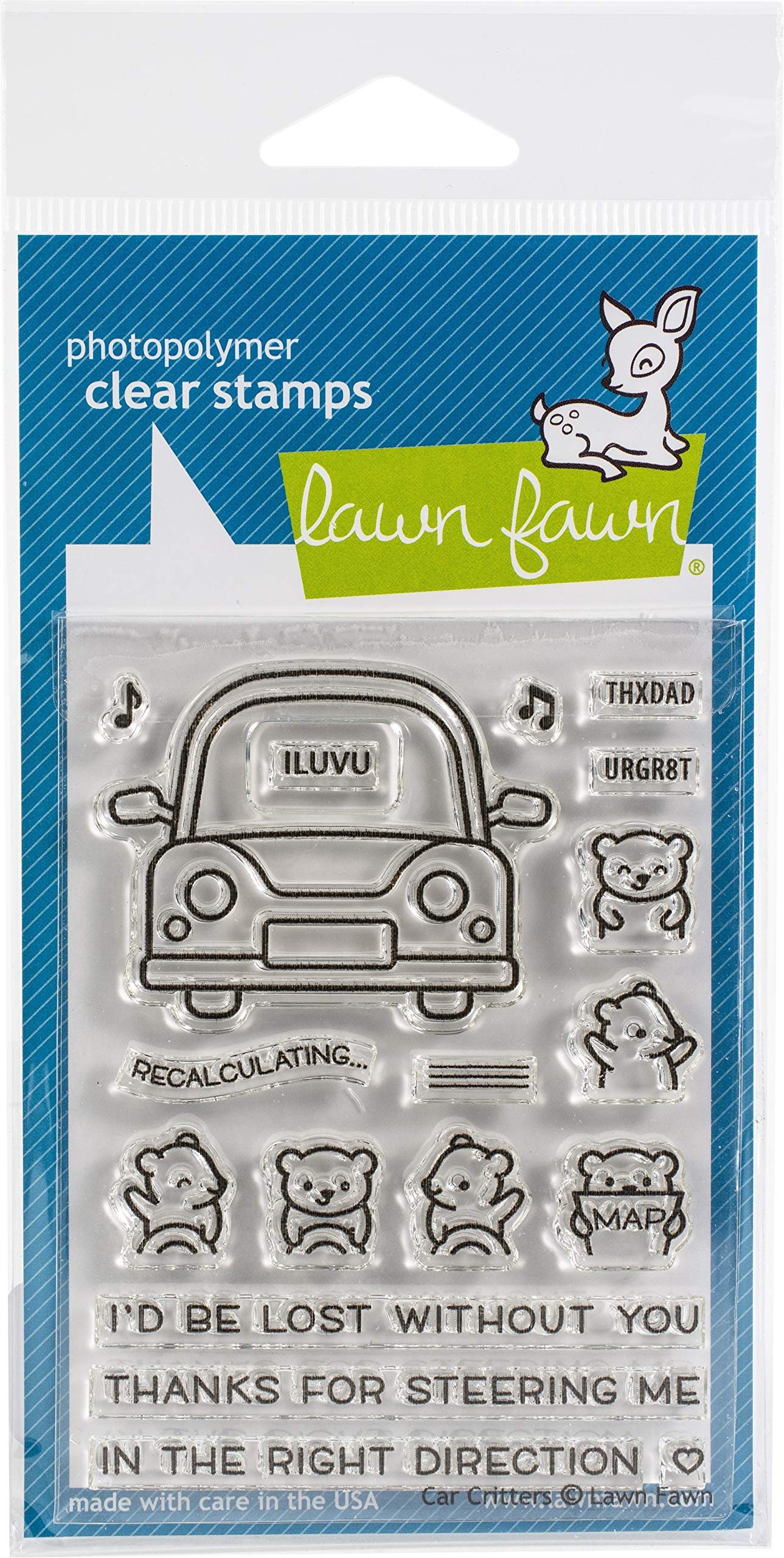 Lawn Fawn Car Critters Lf2338 3X4 Clear Stamp Set