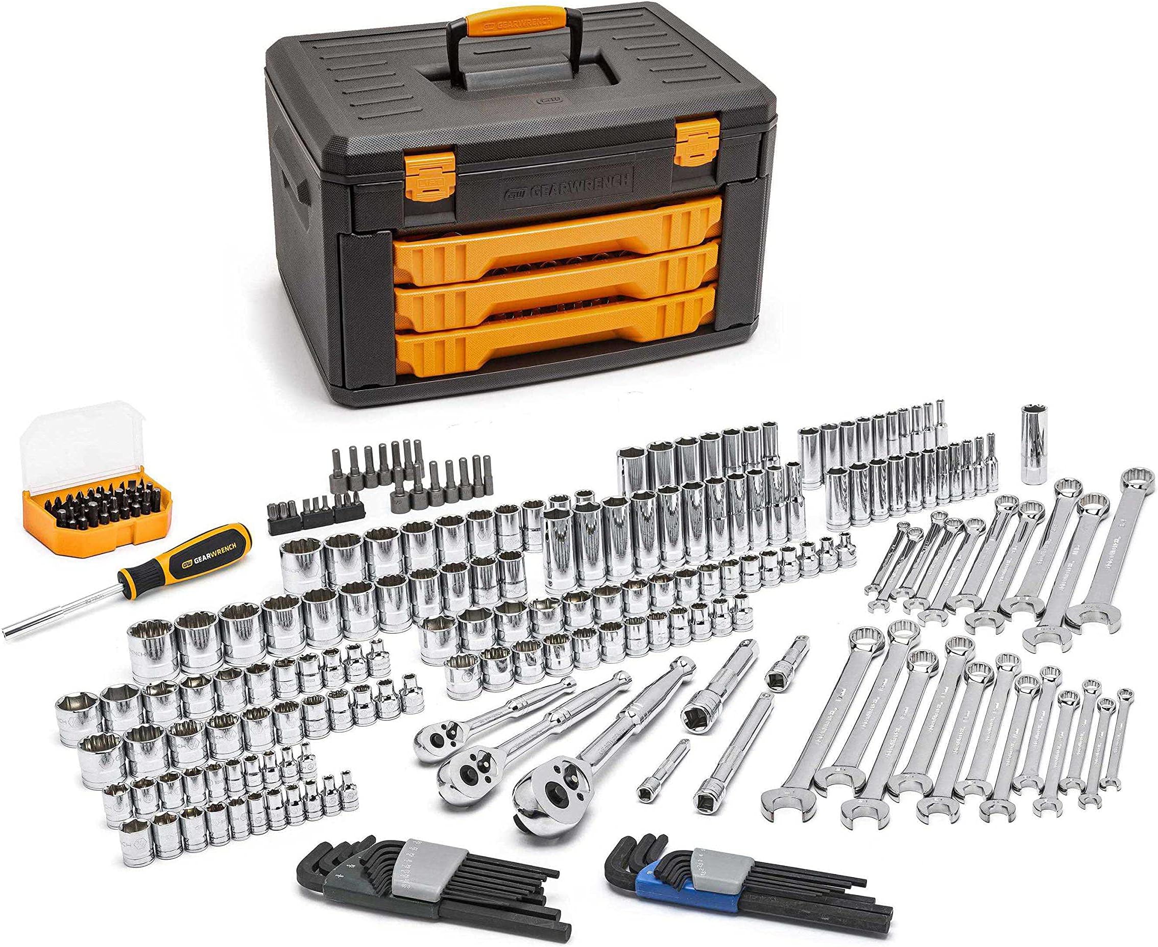 219 Pc. Mechanics Tool Set in 3 Drawer Storage Box - 80940