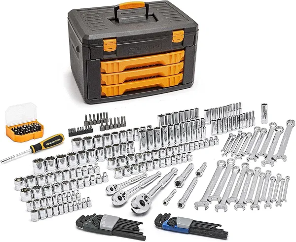 GEARWRENCH 219 Pc. Mechanics Tool Set in 3 Drawer Storage Box - 80940