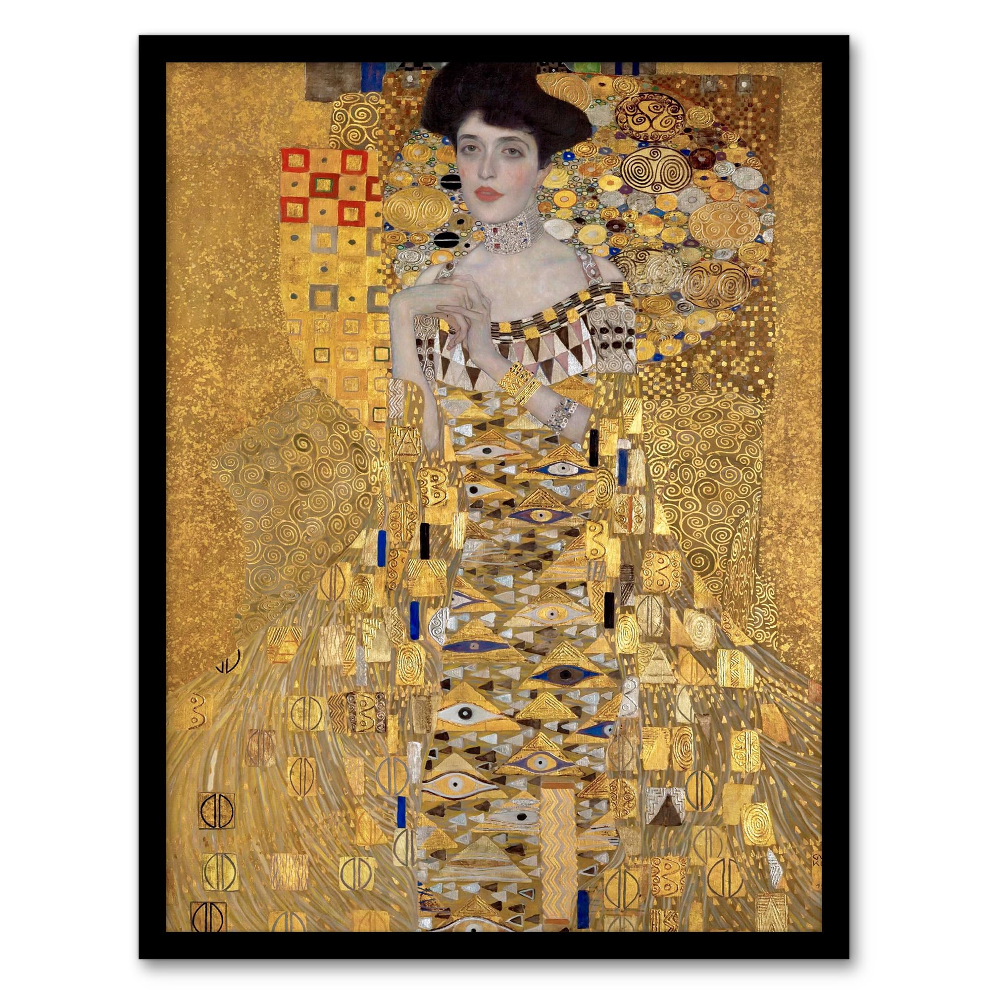 Artery8 Gold Gustav Klimt Portrait Of Adele Bloch Bauer I Framed Wall Art Print Home Décor A4