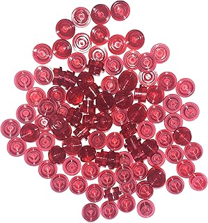 LEGO Parts: 1 x 1 1x1 Transparent Red Plates, Bulk - x50 Loose