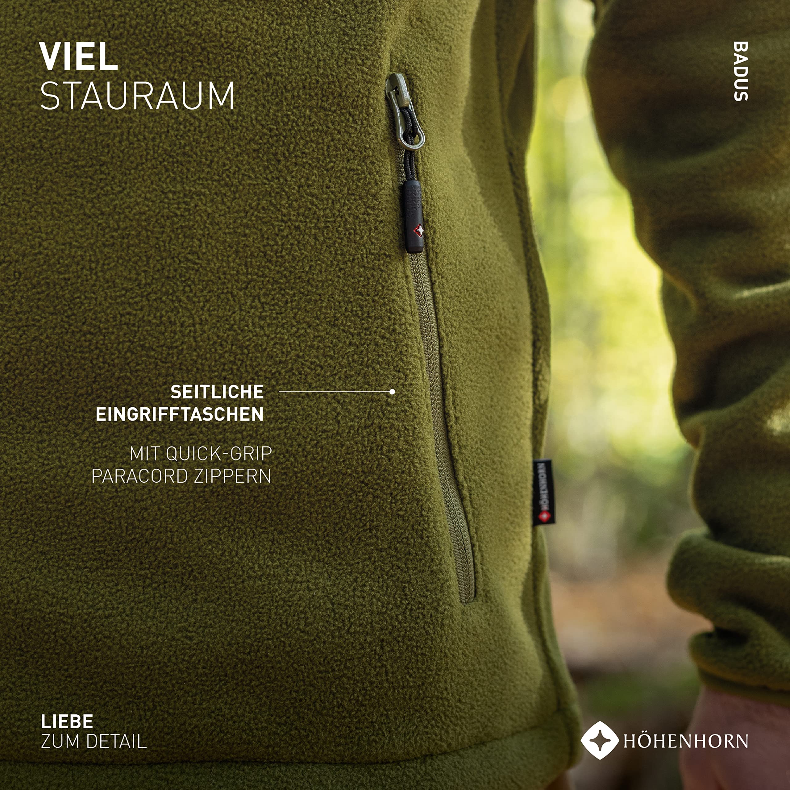 Höhenhorn Badus Chaqueta polar para hombre Cremallera completa Senderismo al aire libre Senderismo