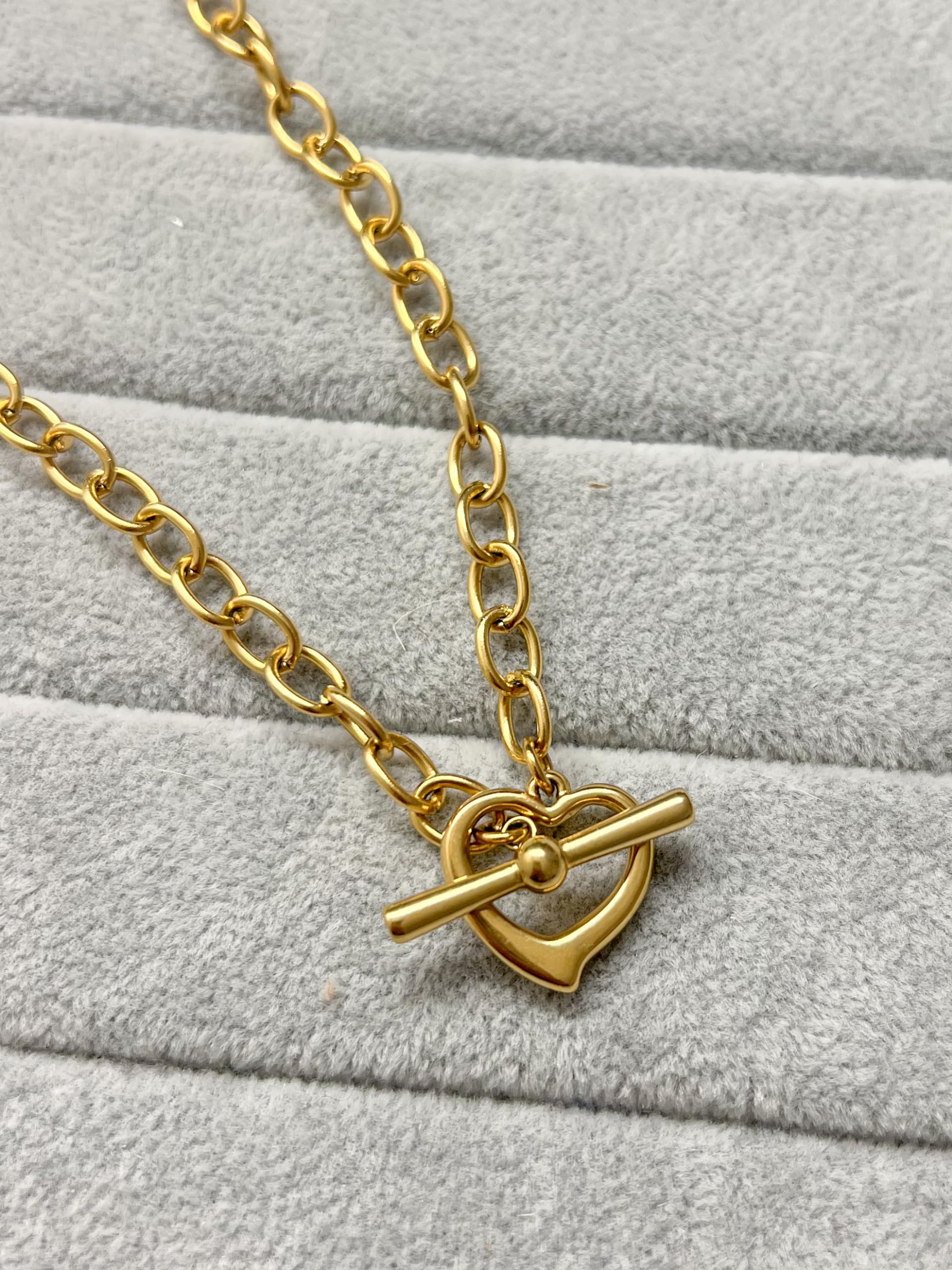 Damen Kette Marbella Edelstahl Herz Verschluss