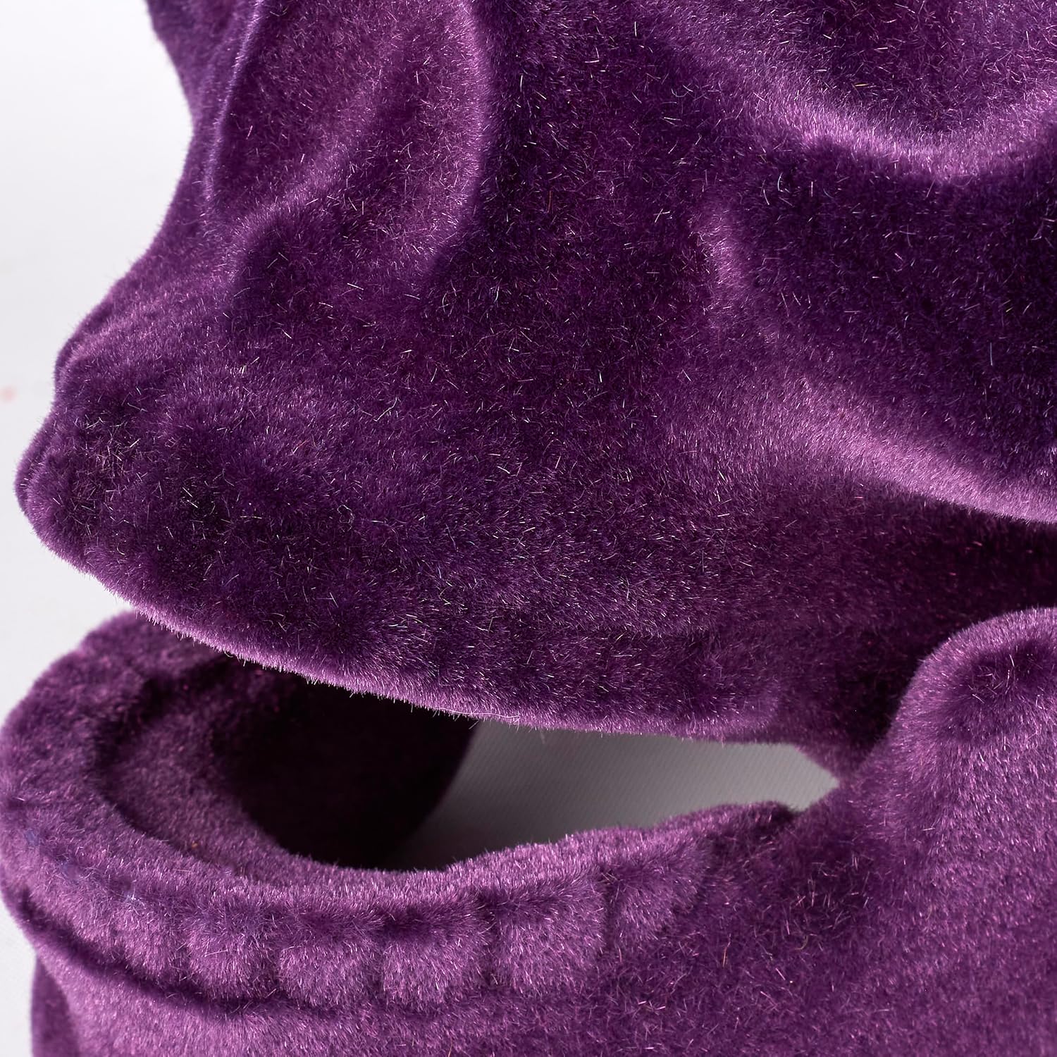 Primitives by Kathy Plastic Halloween Skull Sitter Decor, Purple Flocked Finish image 4
