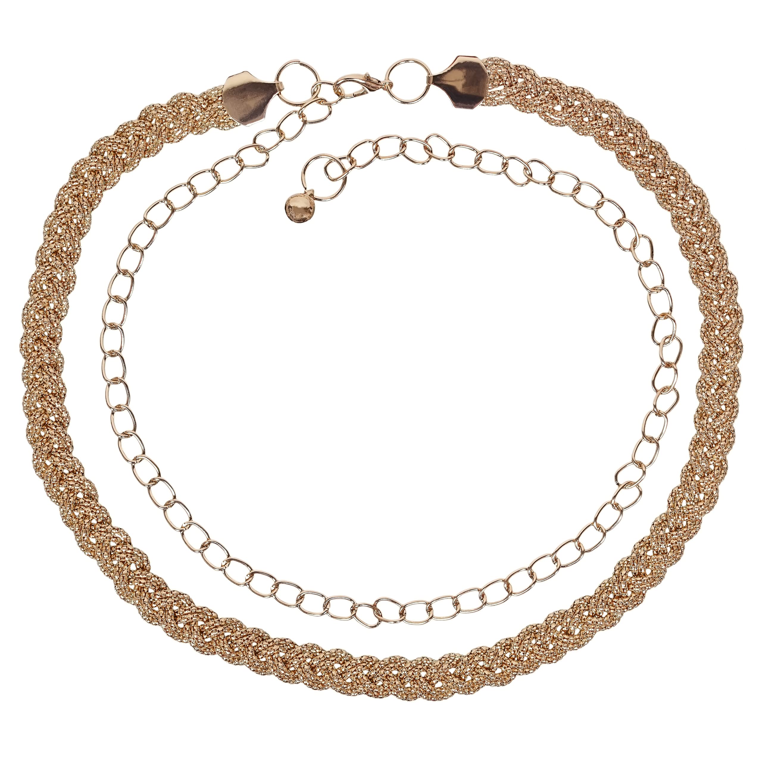 Trimming Shop Women's #Braided Mesh - Gold Waist Belt Adjustable Metal Body Chain Stylish Clasp, Fashionable Accessory Waistband Casual And Formal Wear, Dress, Western Outfits