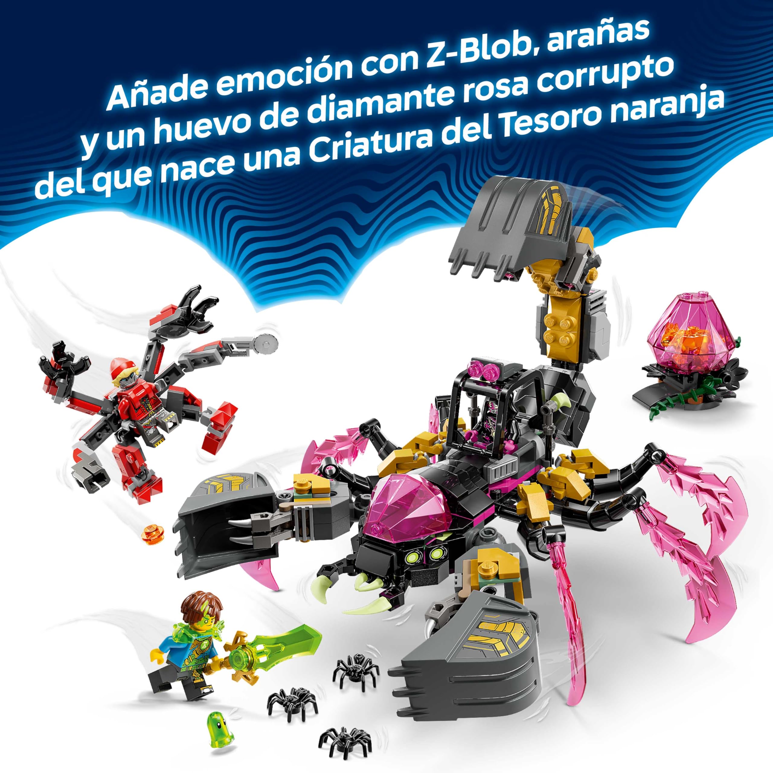 LEGO DREAMZzz 2en1 Excavadora Escorpión de Pesadilla de Juguete - Transformable en Figura de Avispa, 3 Minifiguras y Criatura del Tesoro Naranja Coleccionable - Regalo para Niños de 7+ Años - 71513
