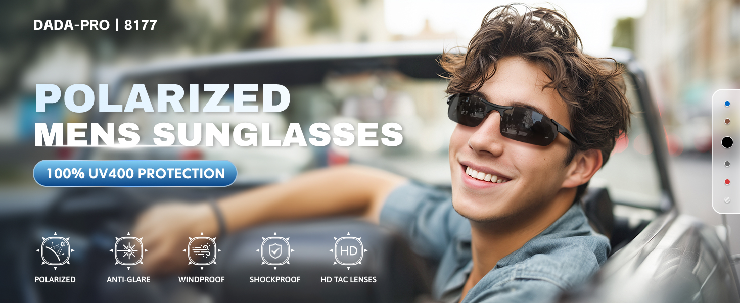 DADA-PRO Polarized Sunglasses Men Sport Driving Sun Glasses
