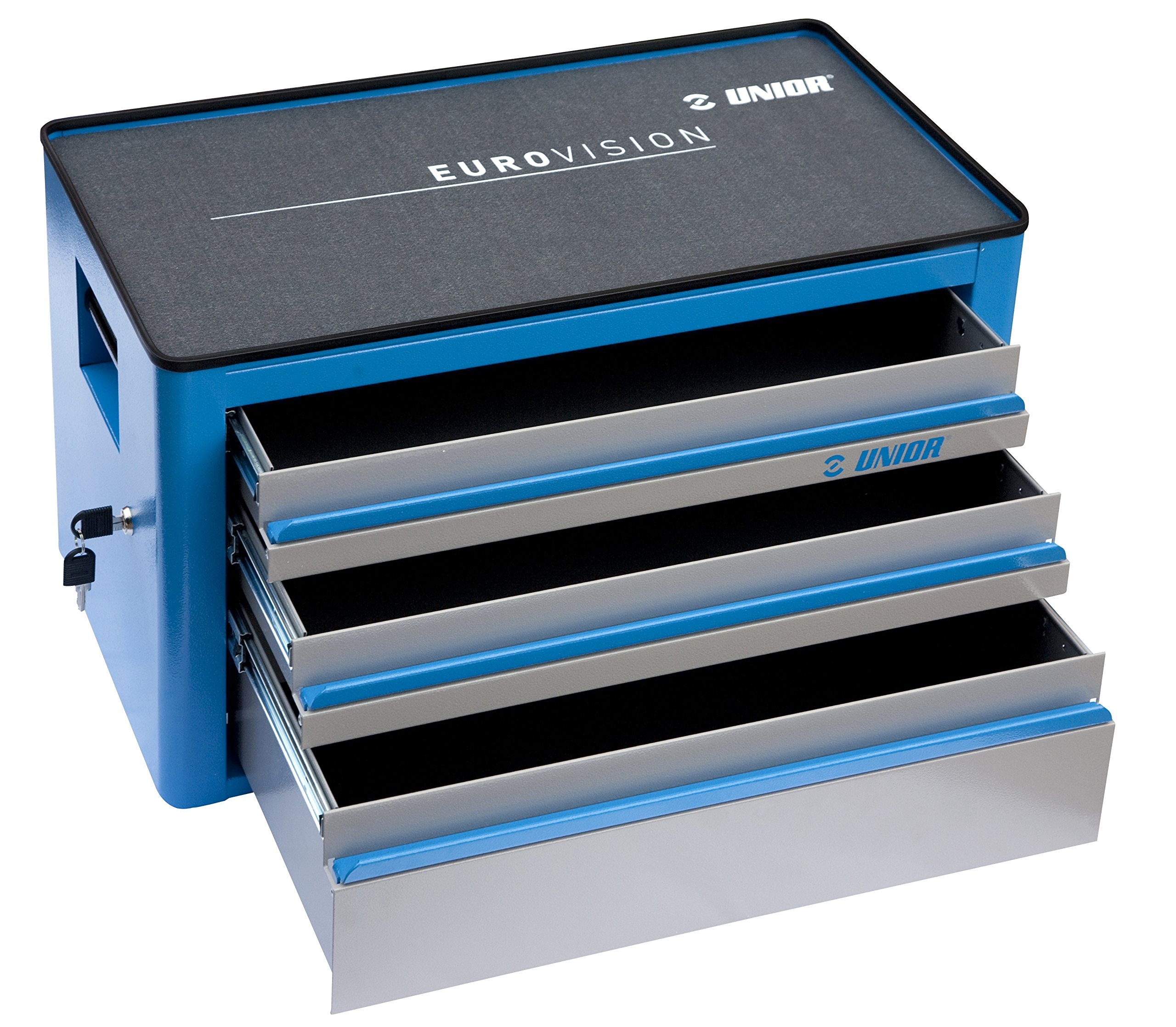 UNIOR 620556 - Baúl metálico portaherramientas EUROVISION con 3 cajones 690x355x394 mm serie 939/3EV