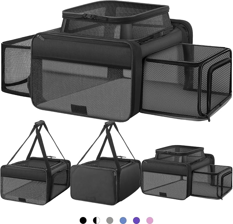 Bolsa de Transporte Expansível para Gatos SHARLOVY com Abertura Superior, 45,72 x 34,29 x 24,13 cm