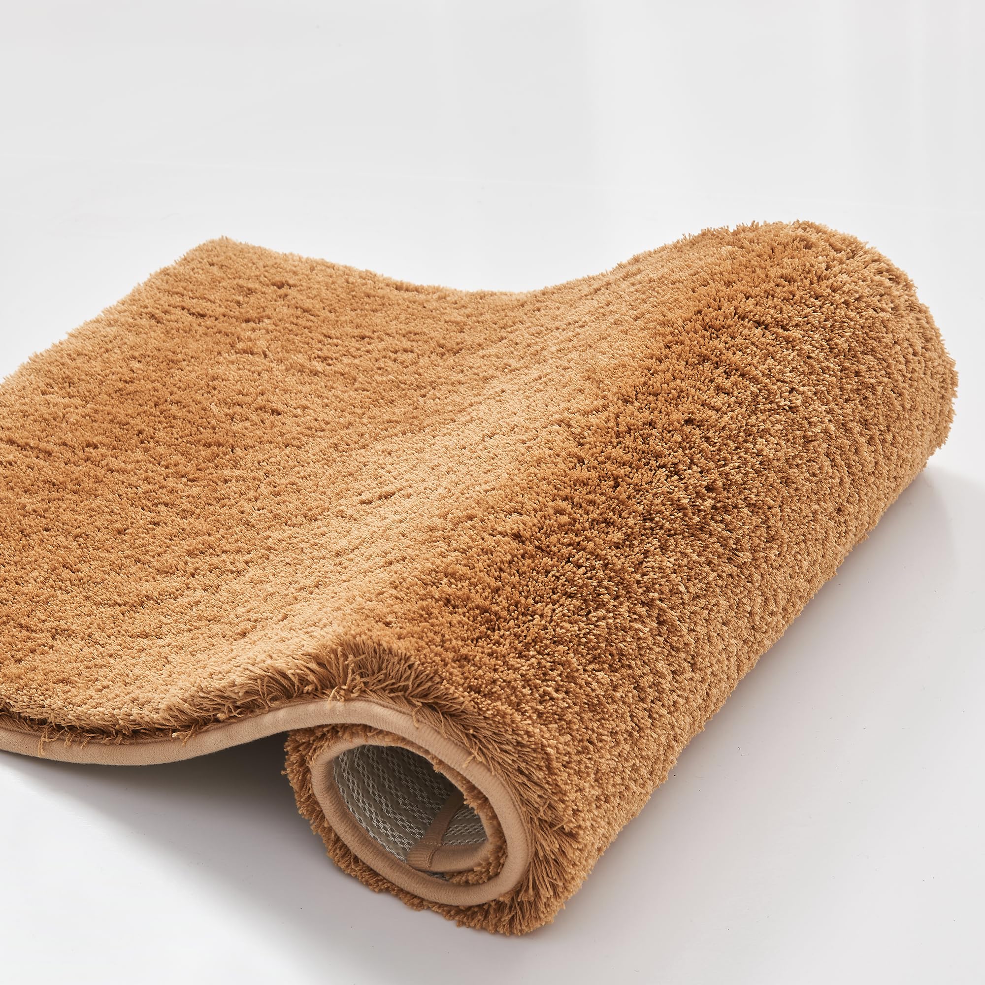 CozeCube Upgraded Shaggy Bath mat for Bathroom Non Slip 20" X 32", Super Soft Quick Dry Bath Rugs, Fluffy Plush Bathroom Rugs Machine Washable, Light