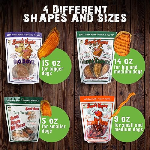 Miniatura 5 de Sams Yams - Golosinas para perros de batata, golosinas saludables para perros pequeños y medianos, golosinas para perros de batata hechas en Estados