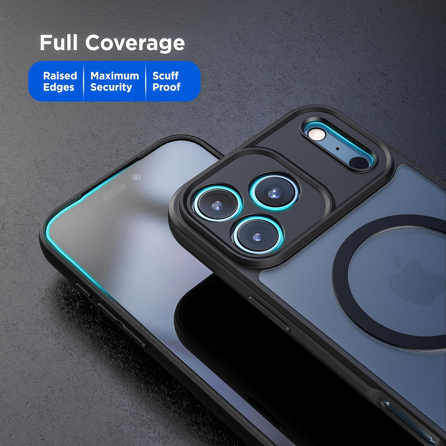 Encased for iPhone 17 Pro Phone Case with Belt Clip Holster, Compatible with MagSafe - Magnetic Hybrid Clear Cover with Full Lens Protection (Black/Frost) - Image 8