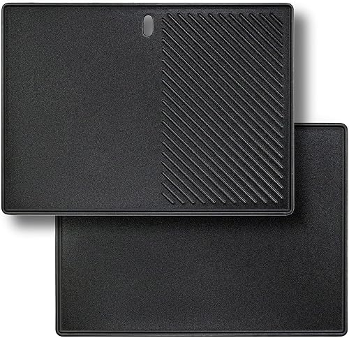 Denmay 43.5 x 31.5 CM Bbq Griddle for 3 and 4 Burners Landmann EMAILLEE Triton, Enders Monroe PRO 4, Enders Boston 6, Cast Iron Griddle Plate for Gas Bbq Egg Meat Frying Bbq Griddle Plate, 1 Pack