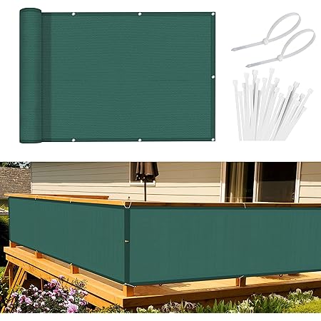Bonsport Balkon Sichtschutz - HDPE Gewebe 500x90 Cm - Grau & Blickdicht
