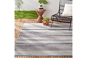 Nicole Miller New York Patio Sofia Estelle Indoor/Outdoor Area Rug, Gray/Blue, 5'2"x7'2"...