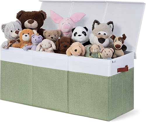 Miniatura 8 de Organizador de almacenamiento de juguetes extra grande con tapa, diseño de caja de almacenamiento de juguetes resistente y plegable, contenedor de