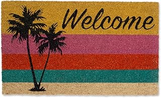 DII Natural Coir Doormat Outdoor Welcome Mat, 17x29, Palm Tree