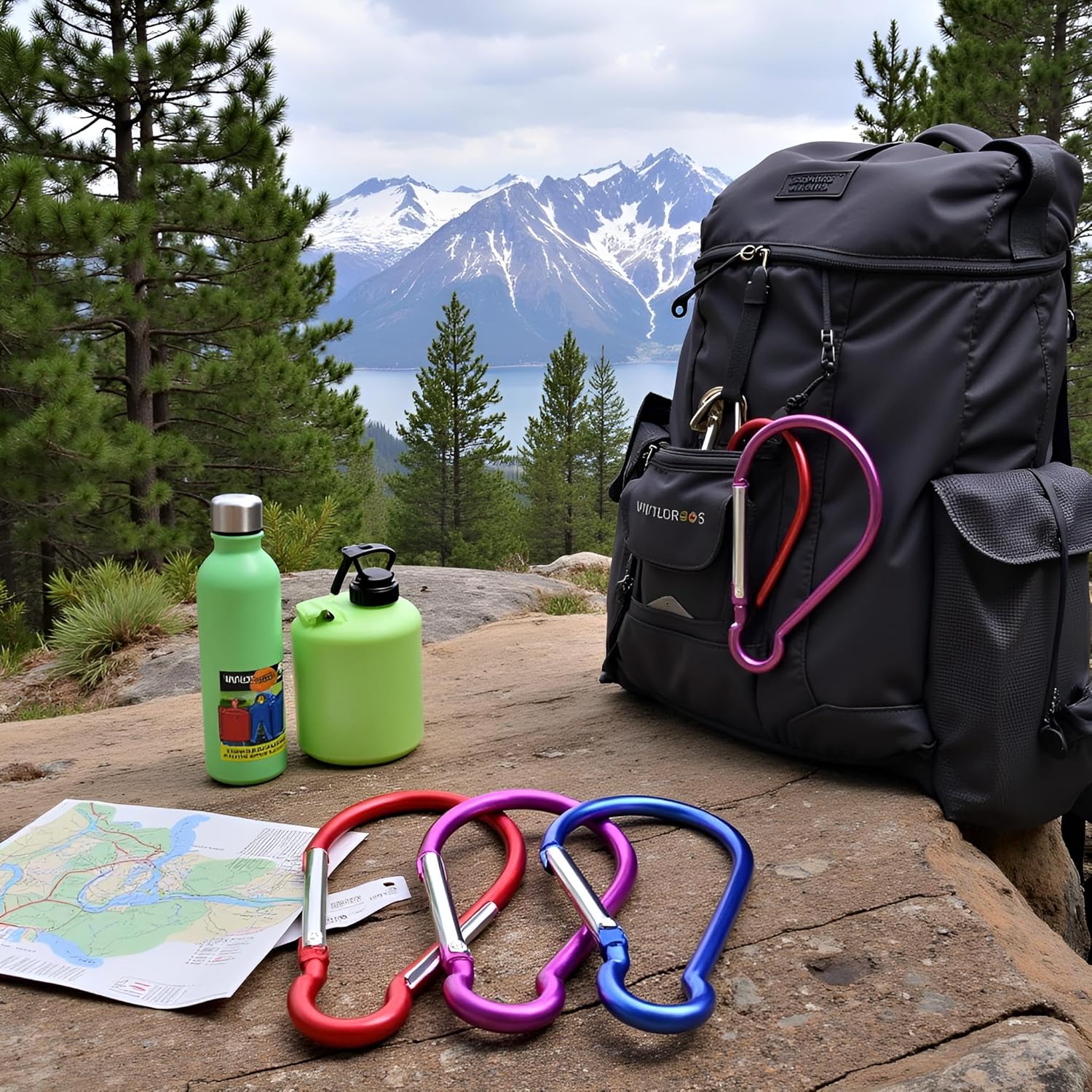 5Pcs Carabiner Clip 4" Aluminum Carabiner Clip Big Spring Snap Key Chain Hook Caribeaner for Outdoor Use Carabeaner Keychain Clip Great for Outdoors Keychains and Gear Organization，Accessory - Image 3