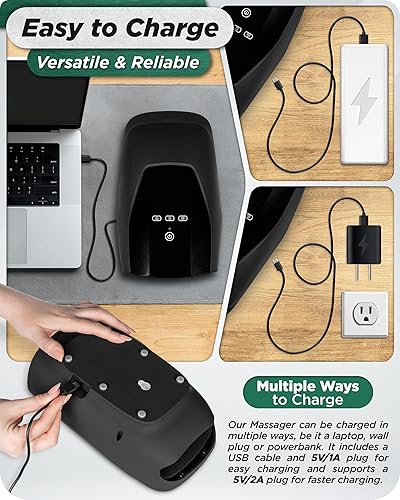 Miniatura 7 de Lunix LX29 Masajeador eléctrico inalámbrico de manos con Shiatsu, calor y compresión, terapia de punto de presión para artritis, alivio del dolor,