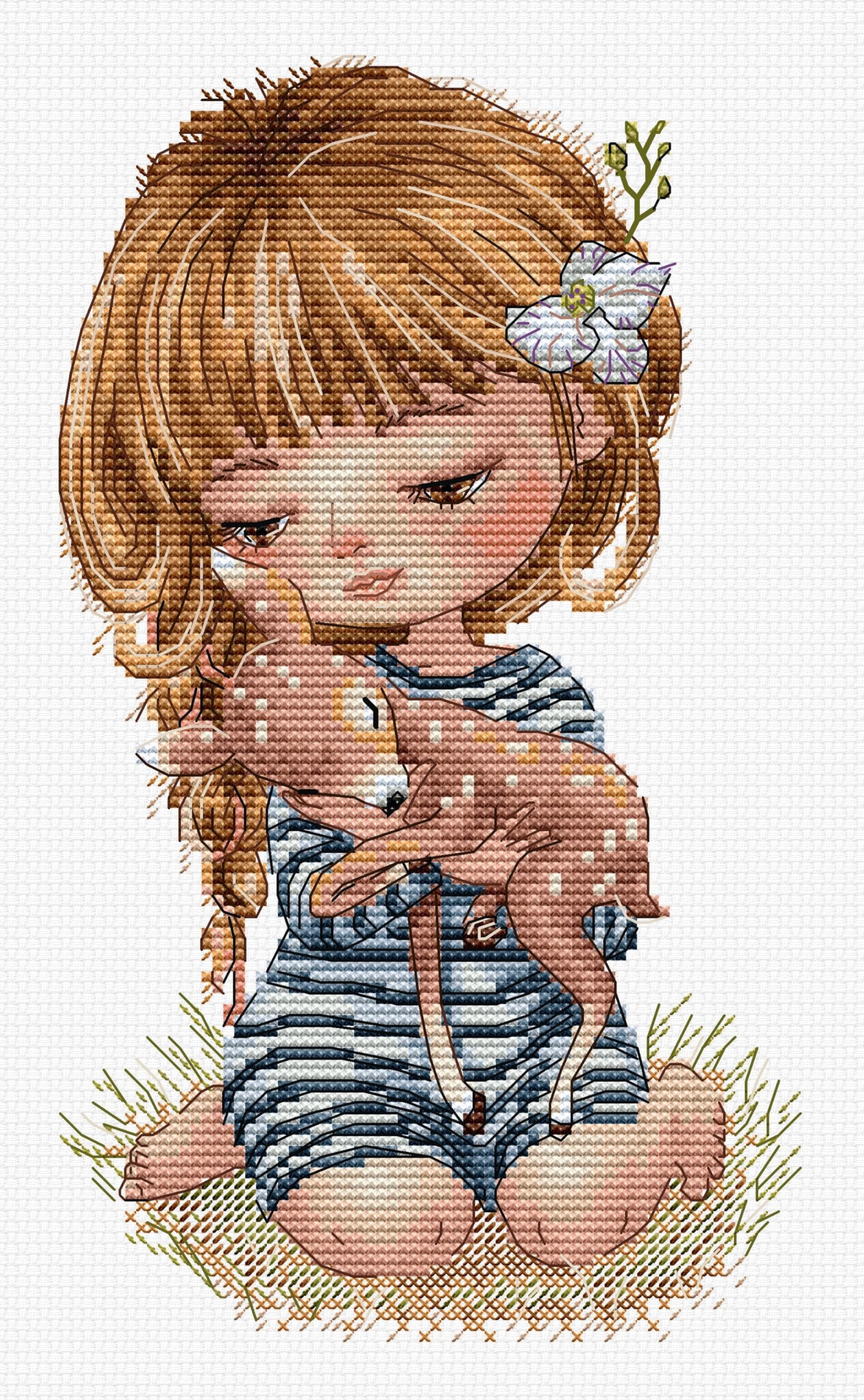 HobbyJobby Cross Stitch Kit The Nearby Friends, Counted Cross Stitch Kit for Adults Needlecraft and Embroidery Kit