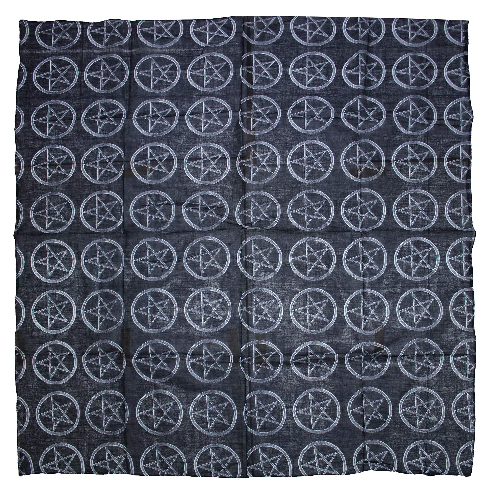 Zac's Alter Ego Lightweight Meter x Meter Gothic Pentagram Print Square Scarf/Shawl