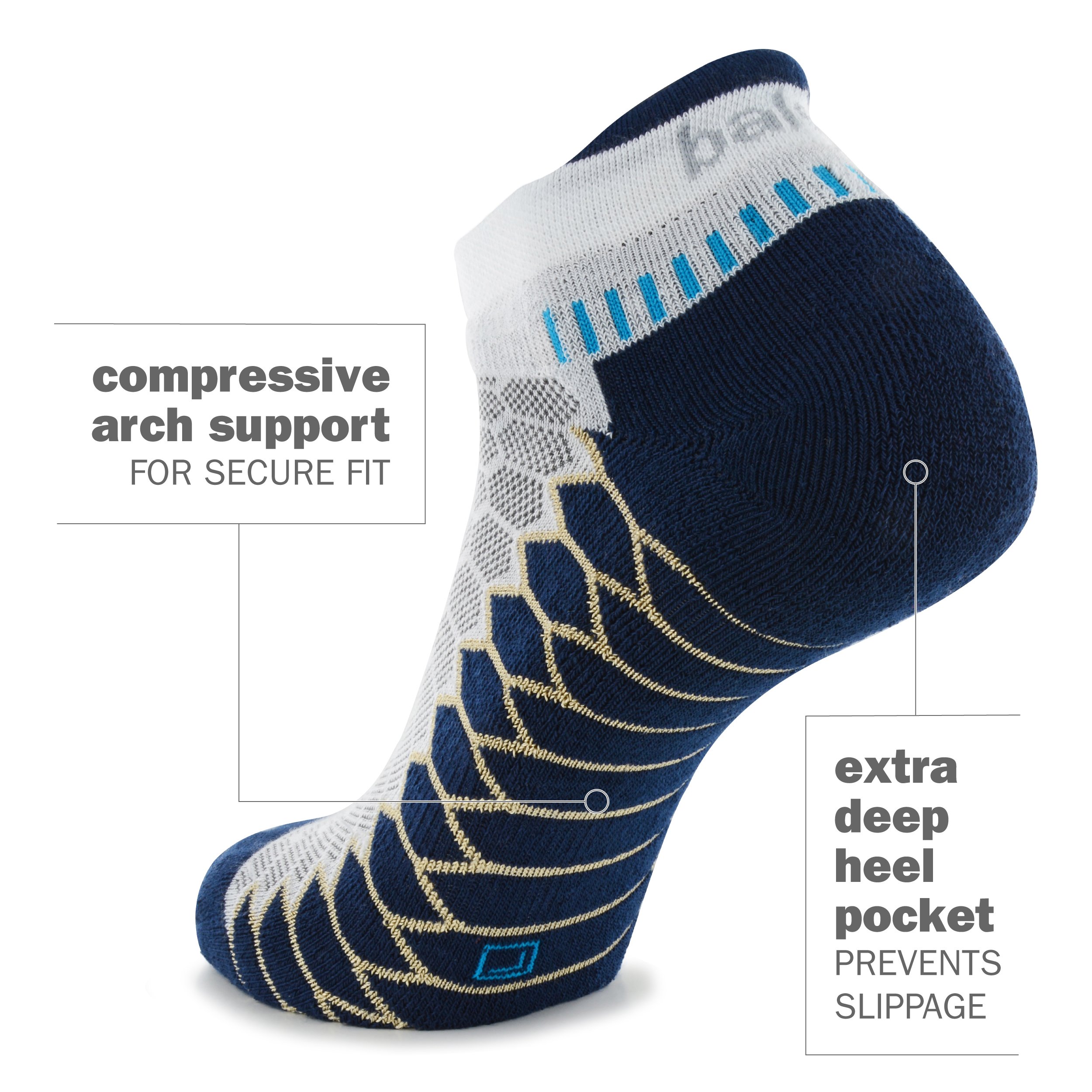 Balega Silver No-Show Calze da Corsa Atletica per Uomini e Donne (1 Paio) - Imbottite, Traspiranti, Assorbenti, Punta Senza Cuciture, Vestibilità Ergonomica