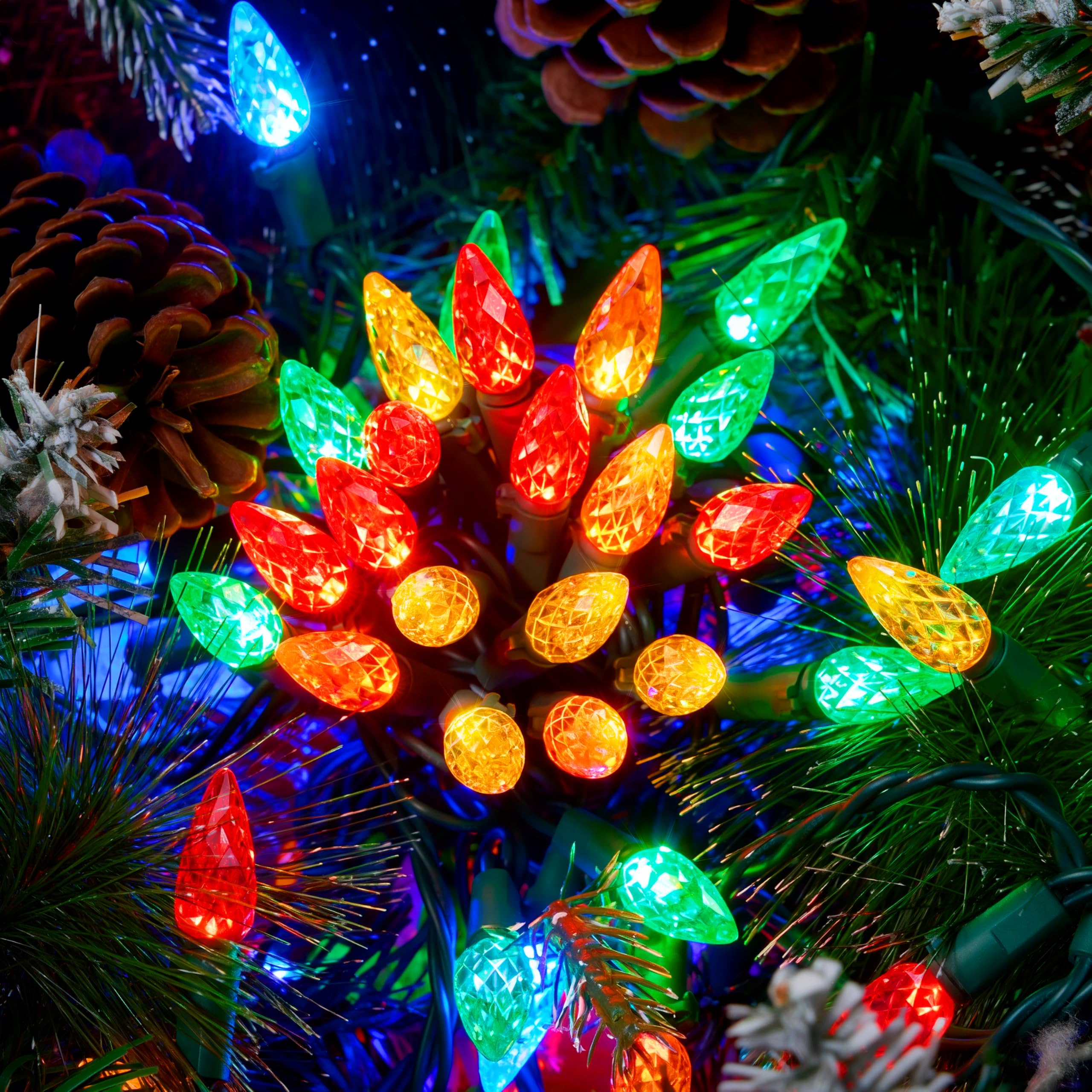 Joiedomi C6 LED Christmas String Lights,150 Count Strawberry
