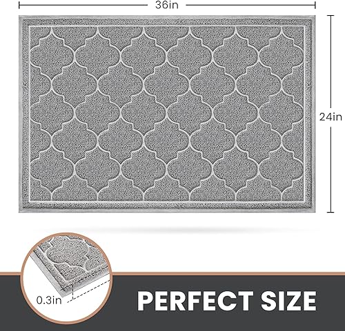 Miniatura 2 de LuxStep Tapete grande de 24 x 36 pulgadas, para interiores y exteriores, antideslizante, diseño de perfil bajo, duradero, atrapa la suciedad y el