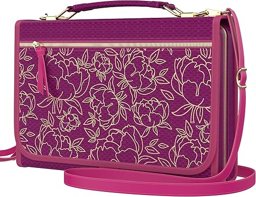 Miniatura 7 de DEHITE Funda para la Biblia para mujer, bolsa de transporte para la Biblia, tamaño extragrande, se adapta a libros de 10.1 x 7.0 x 1.9 pulgadas,