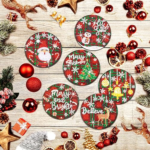 Miniatura 3 de Juego de 8 posavasos de pintura de diamantes con soporte de base de corcho, tema de playa, playa, mar, vida costera, kit de pintura de diamantes