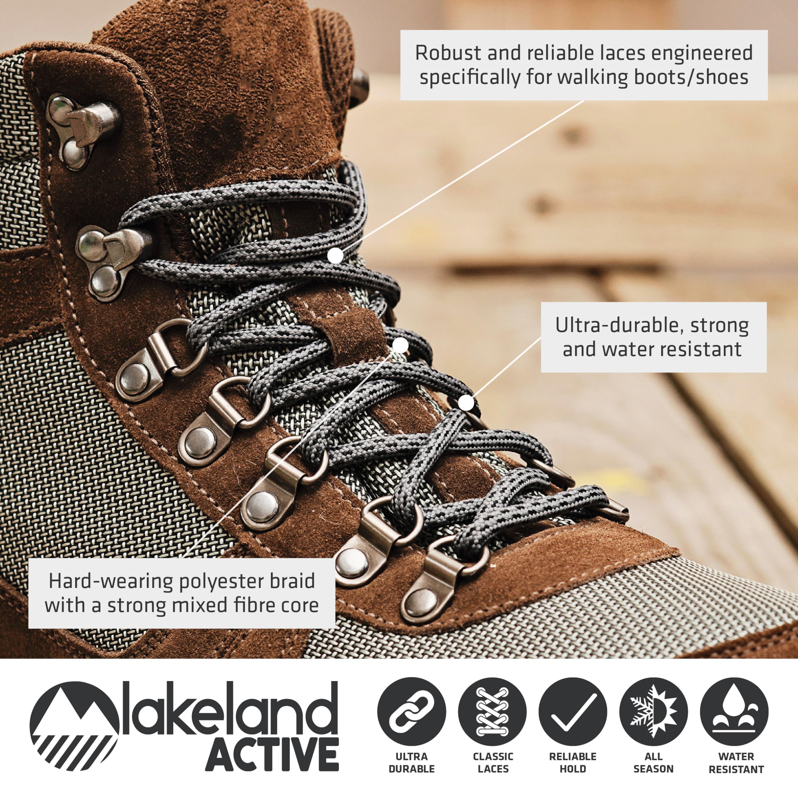 Lakeland Active Grasmoor Strong Round Walking Boot & Shoe Laces - 3