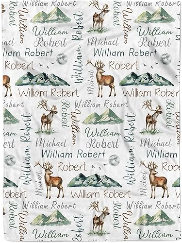 Miniatura 12 de MDPrints - Mantas de bebé personalizadas de vaca para niños, manta personalizada con nombre de bebé, regalo personalizado para recién nacido, Vaca